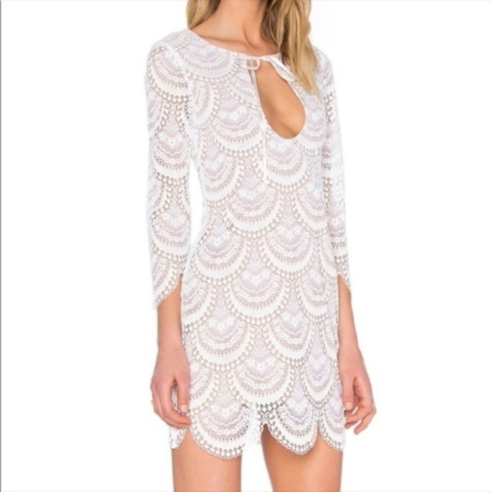 For Love and Lemons Rosalita White Lace Mini Dress Size XS‎